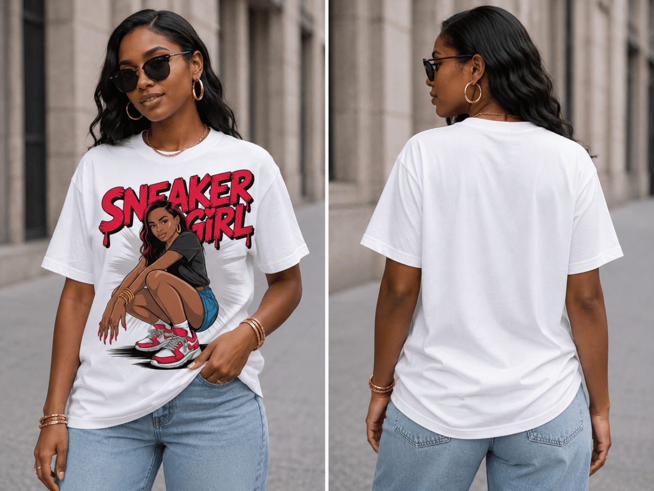 Sneaker Girl Retro Street Style T-shirt